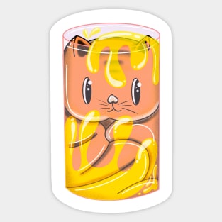 Orange Juice Cat Sticker